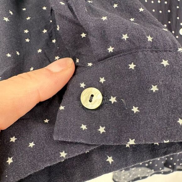 Grand &  Greene blue star print size large button down long sleeve casual shirt - Picture 5 of 12